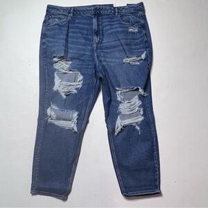 NWT Distressed American Eagle Outfitters Deep Waters Curvy Mom Jeans